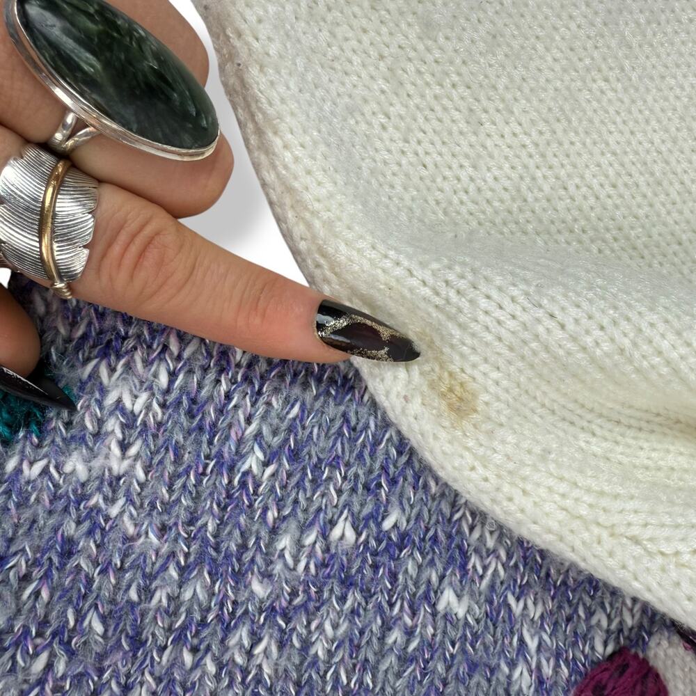 80's JACLYN SMITH funk knit cardigan sweater with metallic thread and beads - Picture 10 of 17
